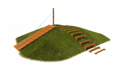 Children's
playground element from Hřiště hrou from Turnov, from Bohemian Paradise,
hand-made. Wooden log slope climber and chicken coop made from acacia and oak
wood. Wooden
log climb for a slope and chicken coop made from acacia and oak wood.