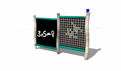 Playground
element from Hřiště hrou from Turnov, hand-made. Wooden educational element,
'turquoise-grey chalk drawing board with tic-tac-toe', made from acacia and
oak wood. Wooden
educational element, turquoise-grey chalk board with tic-tac-toe, made of
acacia and oak wood.