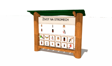 Playground
element from Hřiště hrou from Turnov, hand-made. Wooden educational
information panel about life on trees, made from acacia and oak wood. Wooden
educational element, information panel on life in trees, made from acacia and
oak wood.