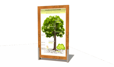 Playground
element from Hřiště hrou from Turnov, hand-made. Wooden educational
information panel with graphics for tree crowns, made from acacia and oak
wood. Wooden
educational element, information panel with graphics of tree crowns, made
from acacia and oak wood.