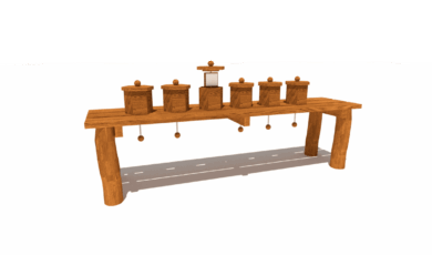 Playground
element from Hřiště hrou from Turnov, hand-made. Wooden educational
interactive element 'jars with descriptions', made from acacia and oak wood. Wooden
educational interactive element, boxes with description, made of acacia and
oak wood.