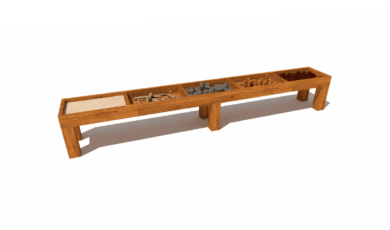 Playground
element from Hřiště hrou from Turnov, hand-made. Wooden educational element,
'sensory table for touch', made from acacia and oak wood. Sensory
table for touch, made of acacia and oak wood.
