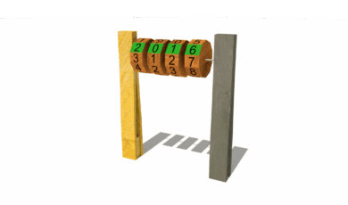 Playground
element from Hřiště hrou from Turnov, hand-made. Wooden element 'numerical
code', made from acacia and oak wood. Wooden
element, numerical code, made of acacia and oak wood.